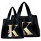 Wrapables Large & Small Nylon Reusable Grocery Bags, Initial Letter Tote Gift Bag for Wedding, Set of 2, Letter K